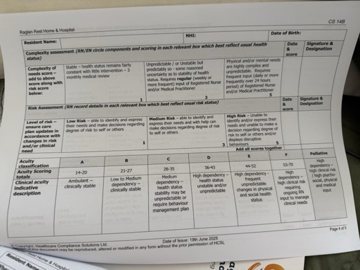 Robinson's Resident Acuity Assessment page 4