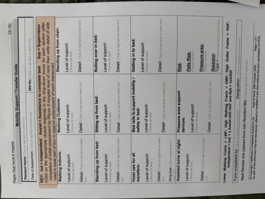 Mobility Support / Transfer Guide page 1