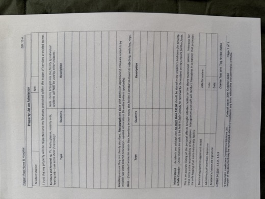 Property List on Admission page 1